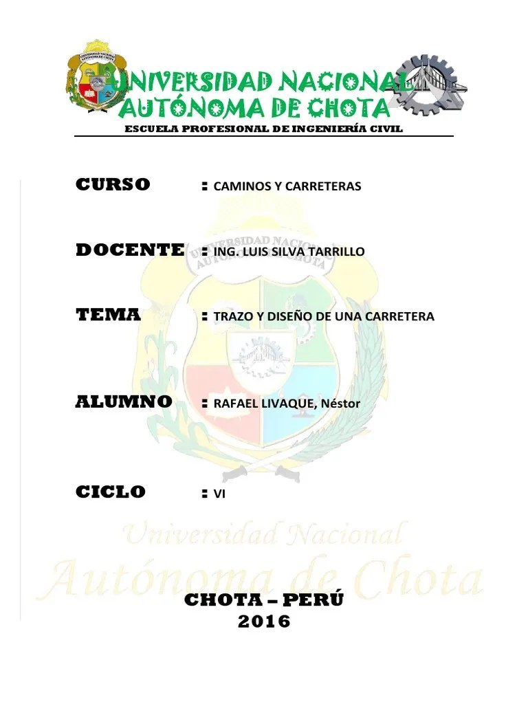 Trazo Y Diseño De Una Carretera | PDF | Curva | La Carretera