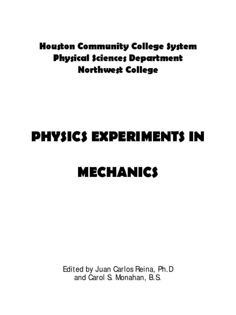 Physics I Lab Manual | PDF | Significant Figures | Observational Error