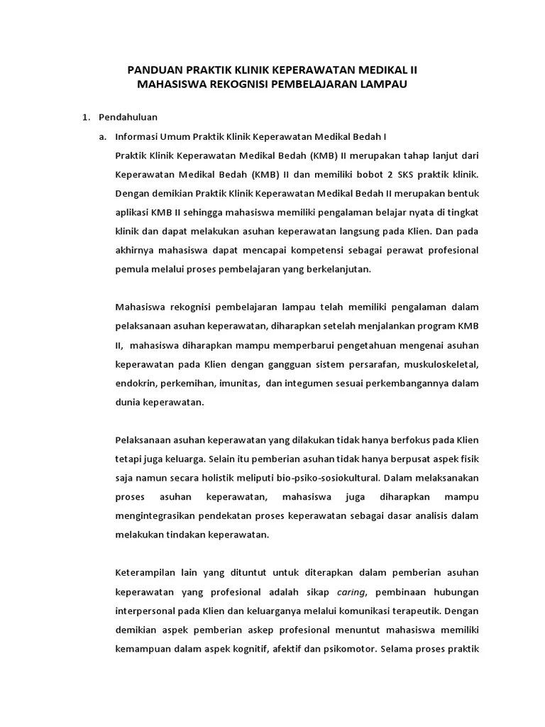 Panduan Praktik Klinik Keperawatan Medikal Ii | PDF