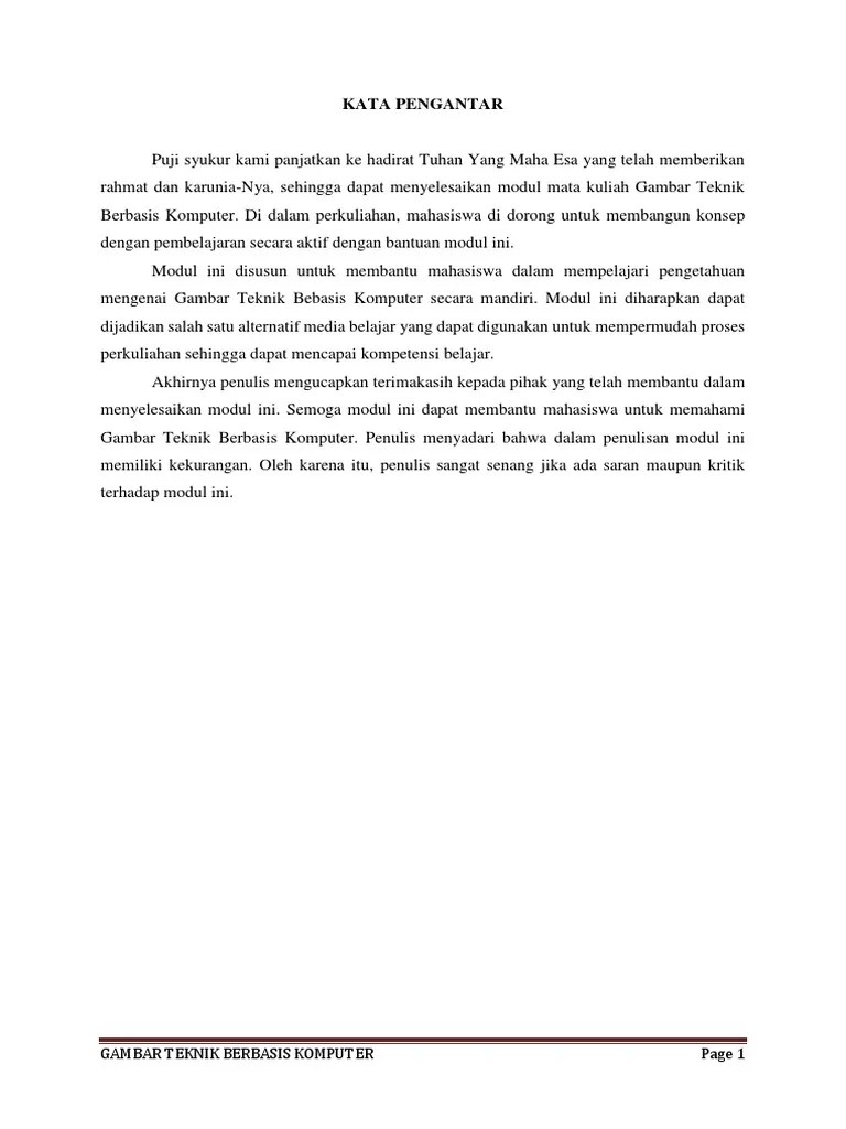 Modul Gambar Teknik Berbasis Komputer | PDF