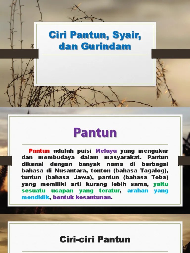 Ciri Pantun, Syair, Dan Gurindam | PDF