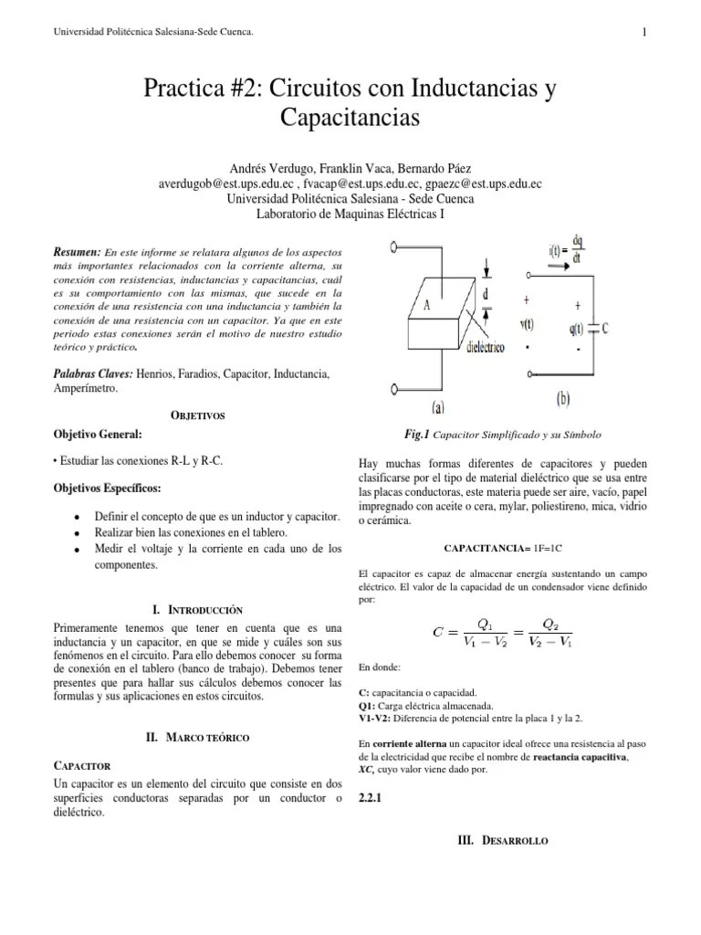 Informe 2 De Laboratorio De Circuitos