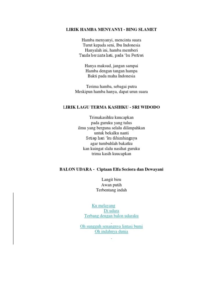 Download lagu terbaru 2021 mudah, cepat, . Lirik Lagu Pdf