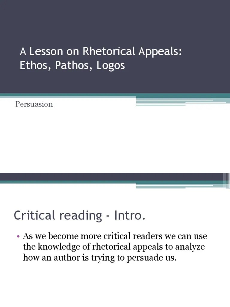 Rhetorical Appeals PPT - NEW | PDF | Rhetoric | Persuasion