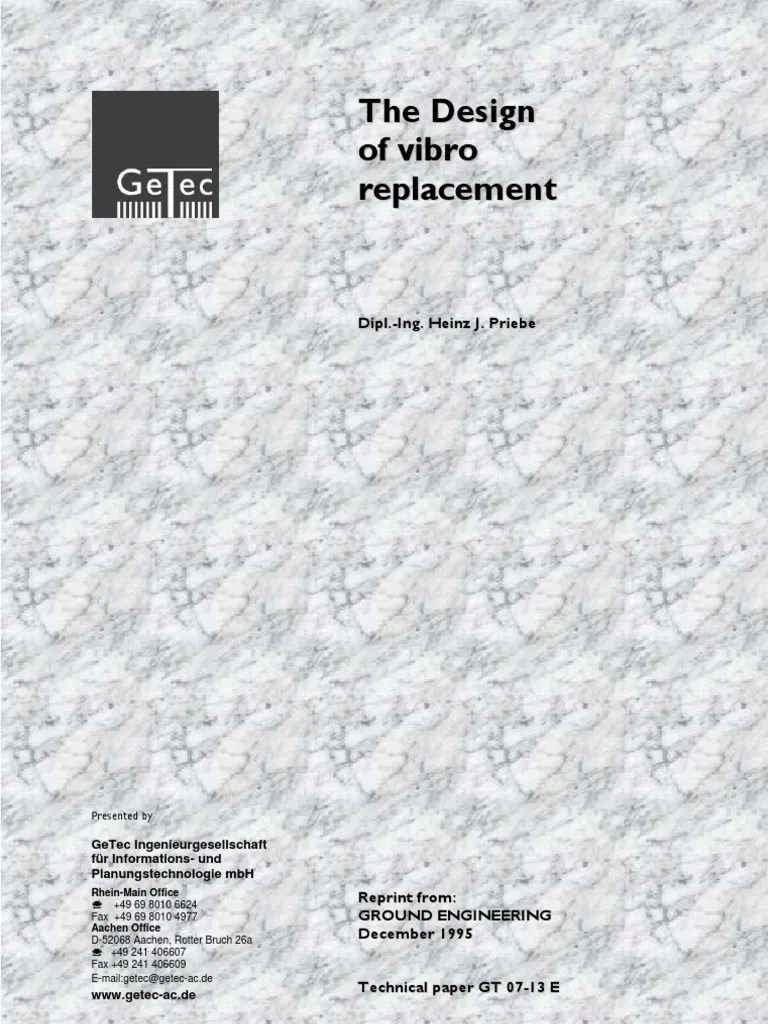 The Design Of Vibro Replacement (Priebe Teory) | PDF | Soil | Pressure