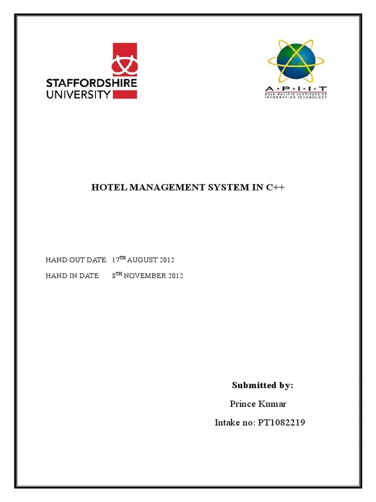P-00613 - Hotel Management System In CPP | PDF | Microsoft Windows ...