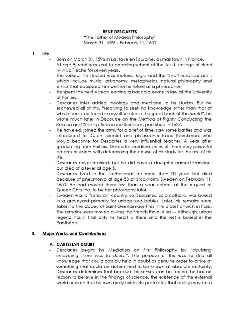 René Descartes: Reason And Seeking Truth In The Sciences, Published In 1637 | PDF | René ...