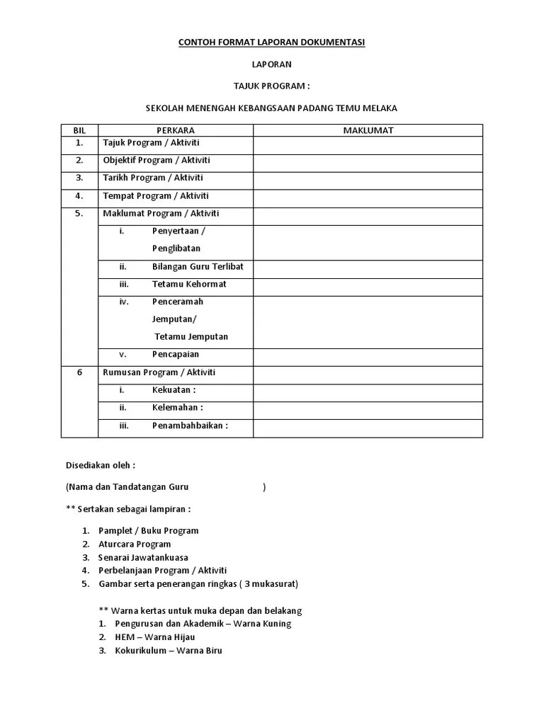 Contoh Laporan Dokumentasi Program - Tugas Kewajiban Serta Contoh Dokumen Administrasi Sekolah Madrasah Tk Sd Smp Sma Smk Sinau Thewe Com