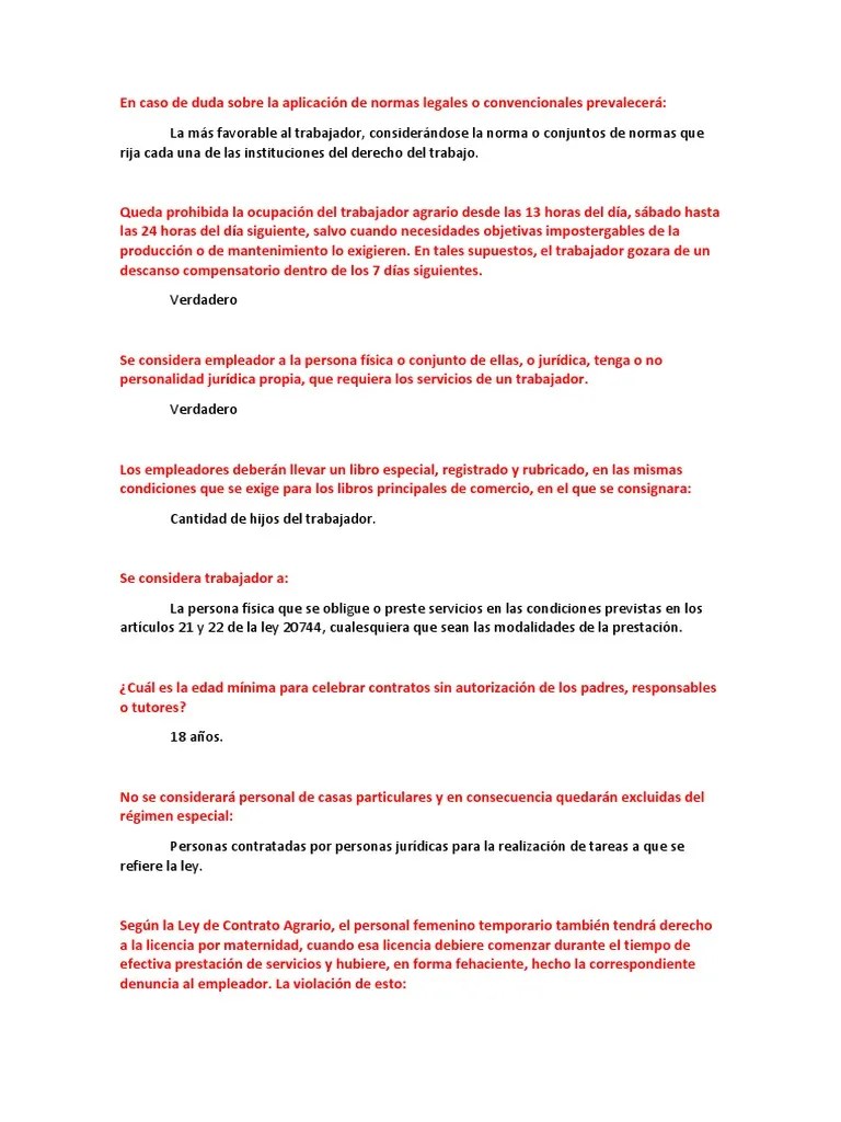 Trabajo Practico 1 Principios De Derecho Laboral (80%) 2018 | PDF | Derecho Laboral | Gobierno