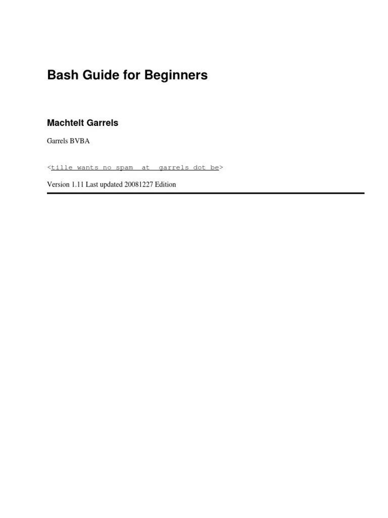 Bash Guide For Beginners: Machtelt Garrels | PDF | Regular Expression ...