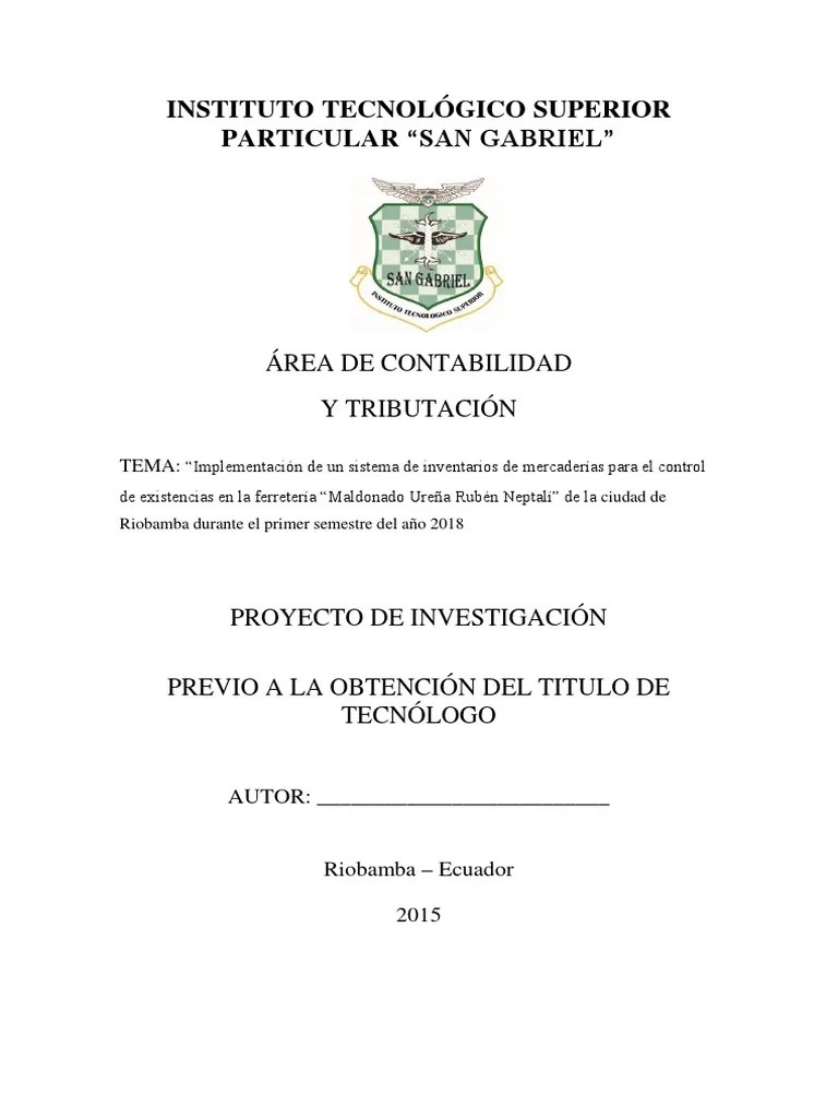 Anteproyecto De Tesis Control De Inventarios | PDF | Beneficio (economía) | Contabilidad
