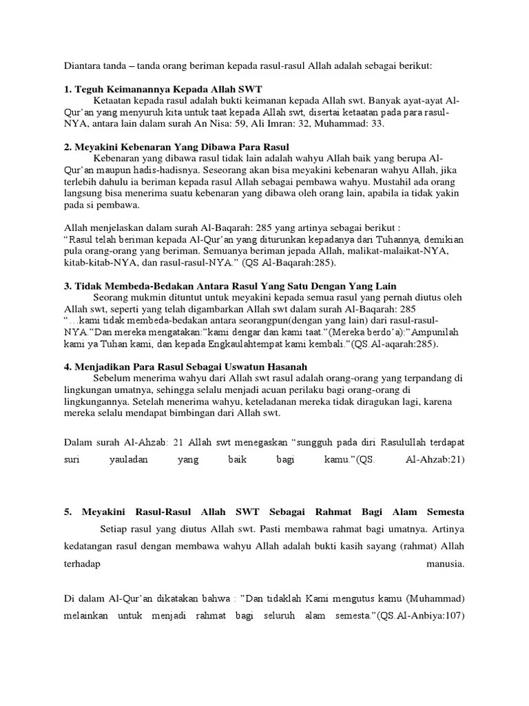 Iman Kepadarasul 4 | PDF