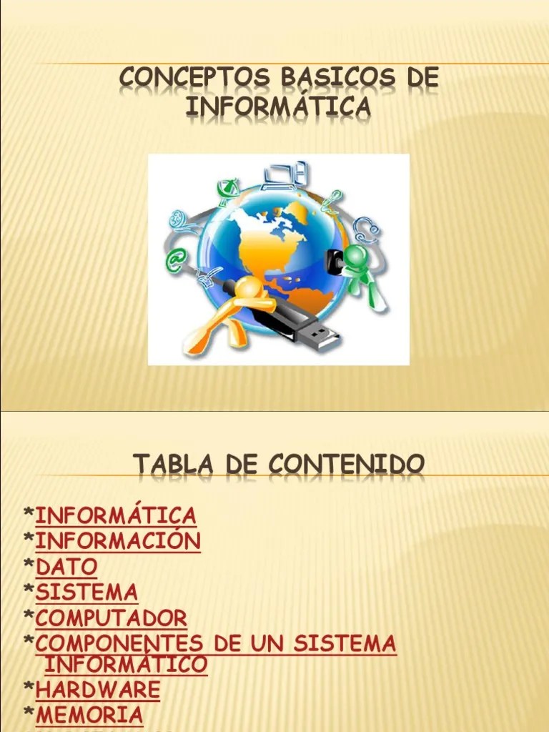Conceptos Básicos De Informática | PDF | Almacenamiento De Datos De La ...