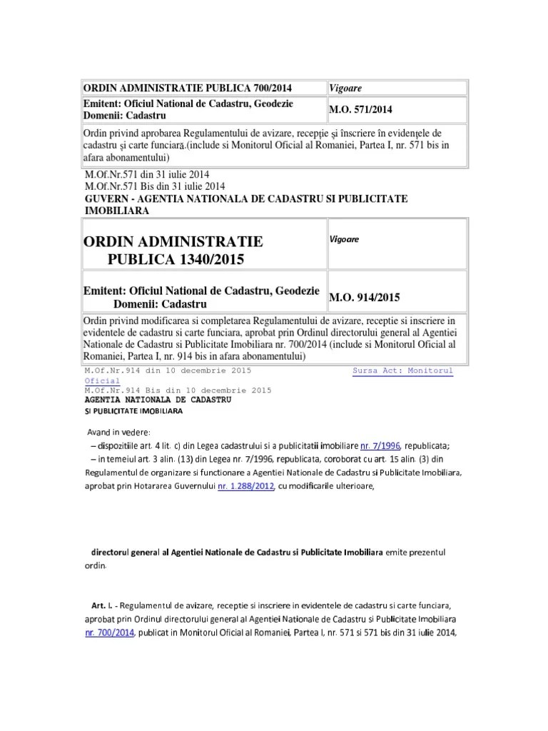 Ordin nr.700 din 9 iulie 2014. Ordinul 700 1340 Contopit Pdf