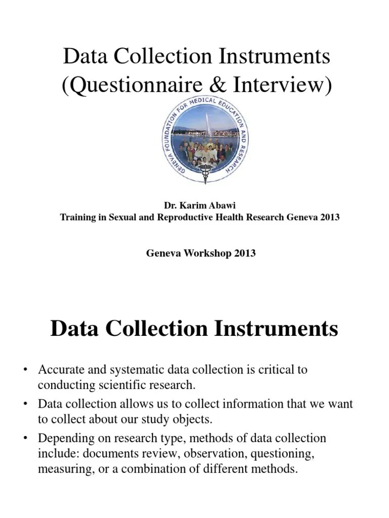 Data Collection Instruments | PDF | Questionnaire | Interview