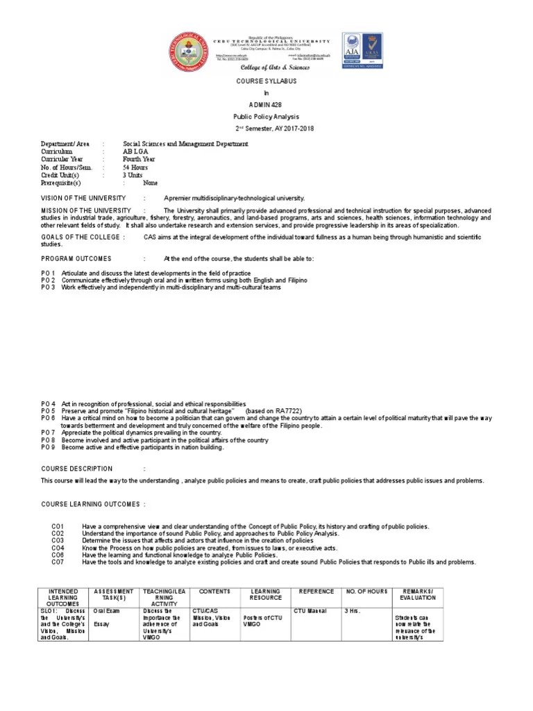 Public Policy Analysis | PDF | Policy | Policy Analysis