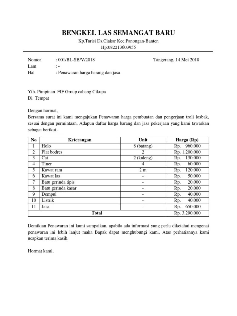 10 contoh surat balasan permohonan instansi undangan dan lainnya. Contoh Surat Penawaran Harga Barang Dan Jasa Kumpulan Surat Penting