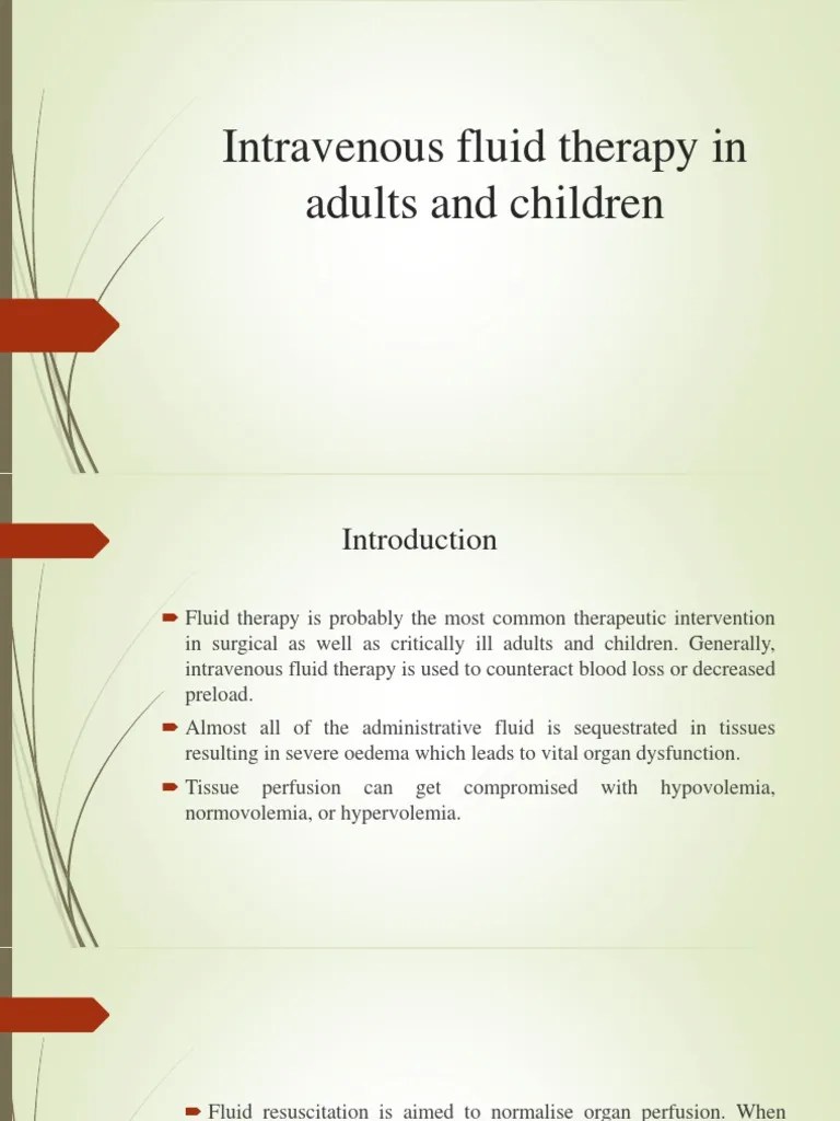 Intravenous Fluid Therapy In Adults And Children | PDF | Clinical ...