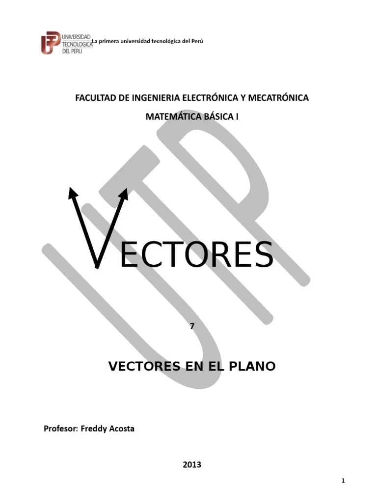 Vectores En Plano | PDF | Vector Euclidiano | Escalar (Matemáticas)