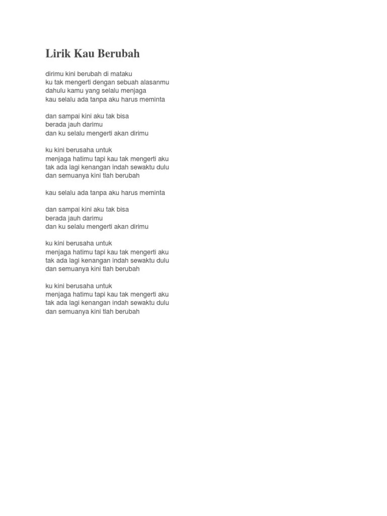 Slank ku tak bisa translation. Lirik Kau Berubah Pdf