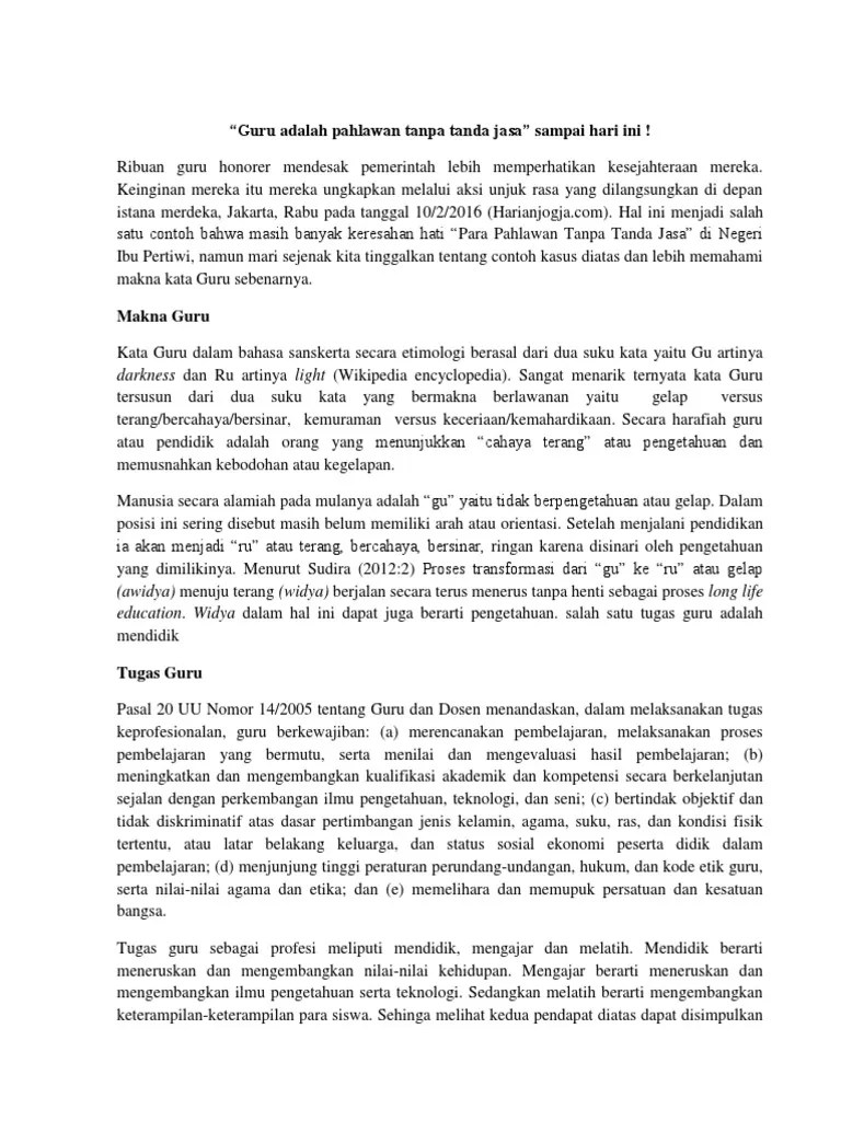 Kota panutan atau kota yang layak menjadi contoh. Kata Guru Dalam Bahasa Sanskerta Secara Etimologi Berasal Dari Dua Suku Kata Yaitu Gu Artinya Darkness Dan Ru Artinya Light Pdf