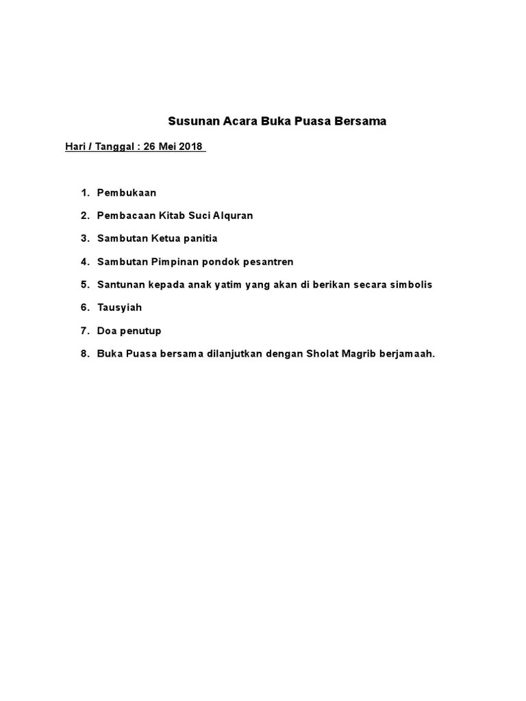 Contoh Kata Sambutan Pembukaan Acara Bukber Pidato Untuk Acara Buka Bersama Di Bulan Ramadhan.