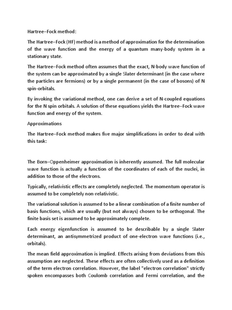 Quantum | Download Free PDF | Density Functional Theory | Hartree–Fock Method