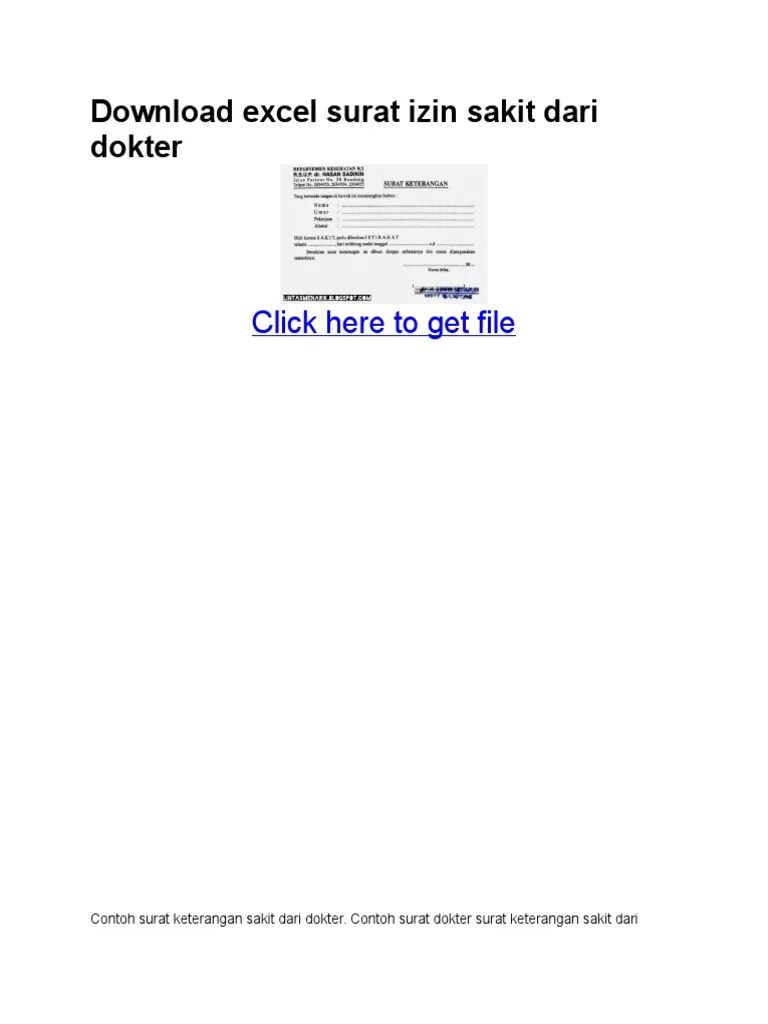 31/01/2020 · you merely have to go through the gallery below the contoh surat resmi dalam word picture. Excel Surat Izin Sakit Dari Dokter Pdf