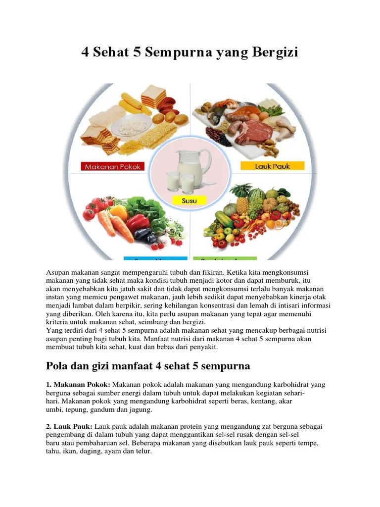 Laukpauk atau protein (ayam, ikan, daging); 4 Sehat 5 Sempurna Yang Bergizi
