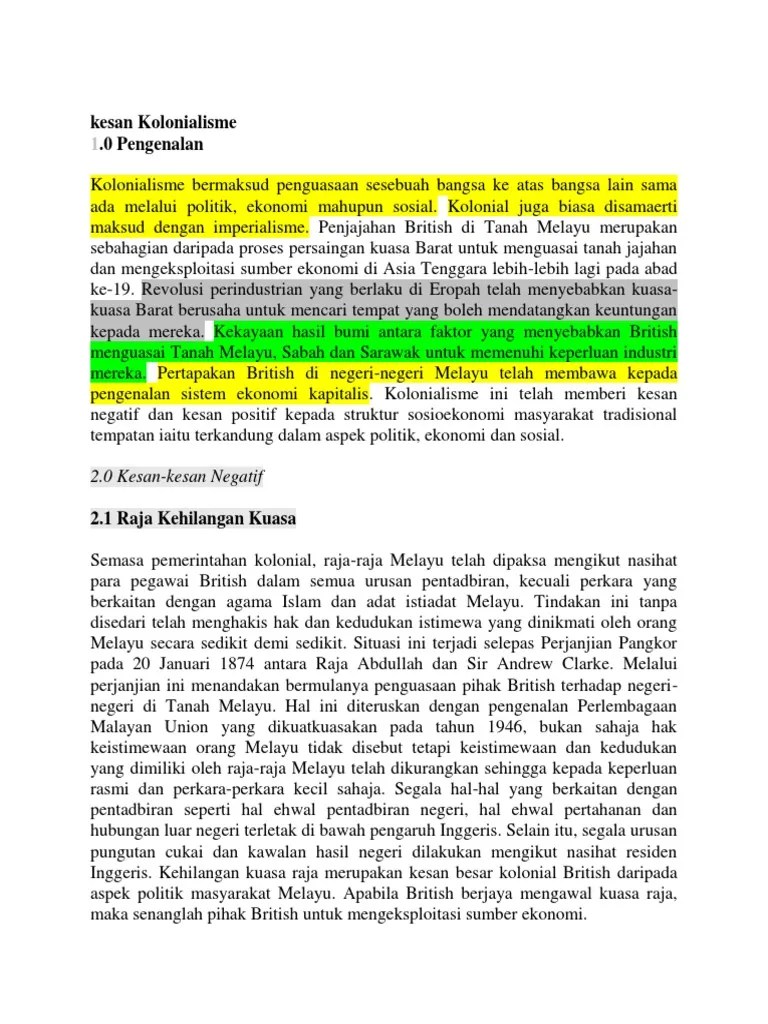 Kolonialisme Di Tanah Melayu - Owen Hart