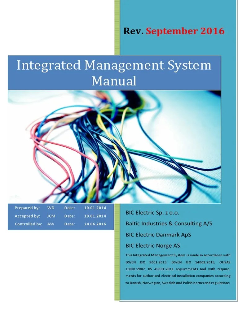 Integrated Management System Manual: September 2016 | PDF ...
