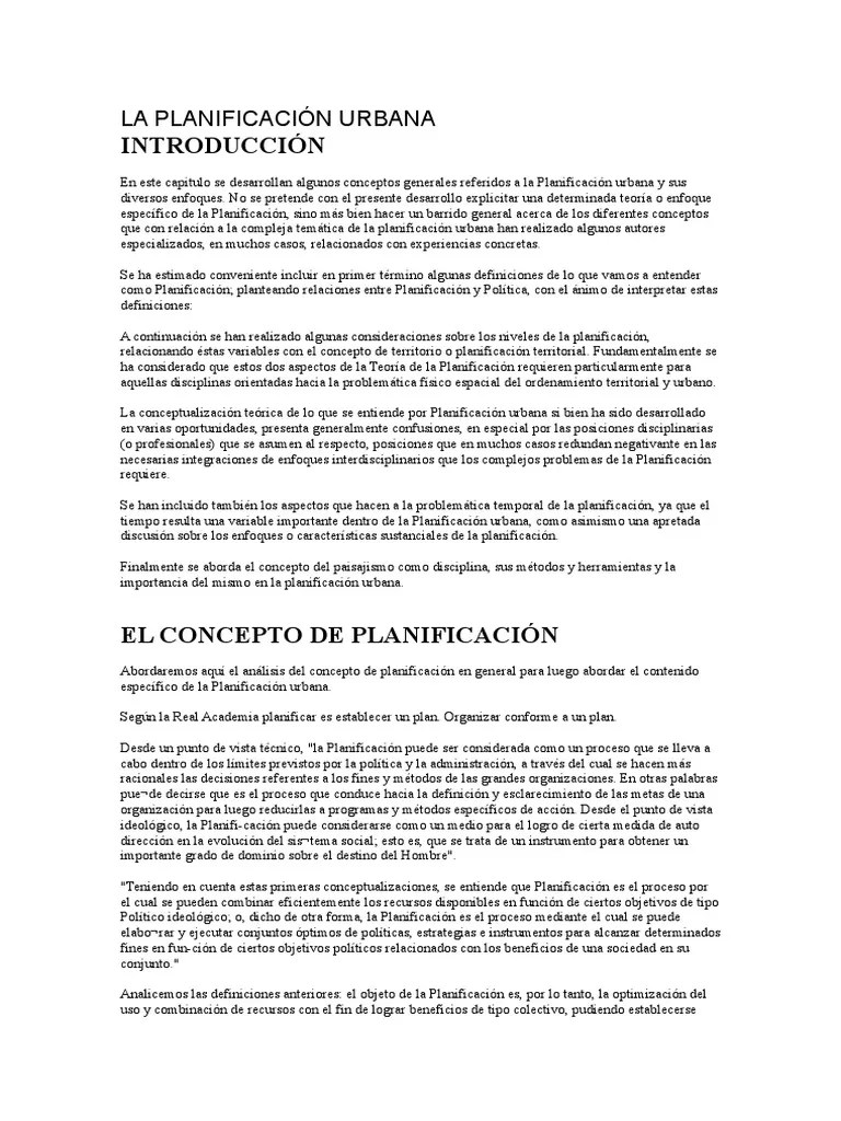 La Planificación Urbana | PDF | Planificación | Planificación Urbana