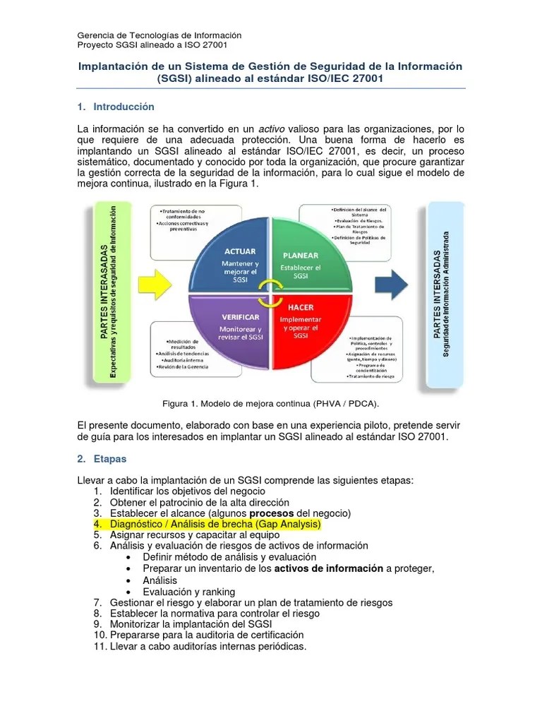 Sgsi 27001 2012 Guia Gap 1.0 | PDF | Seguridad De Información | Seguridad