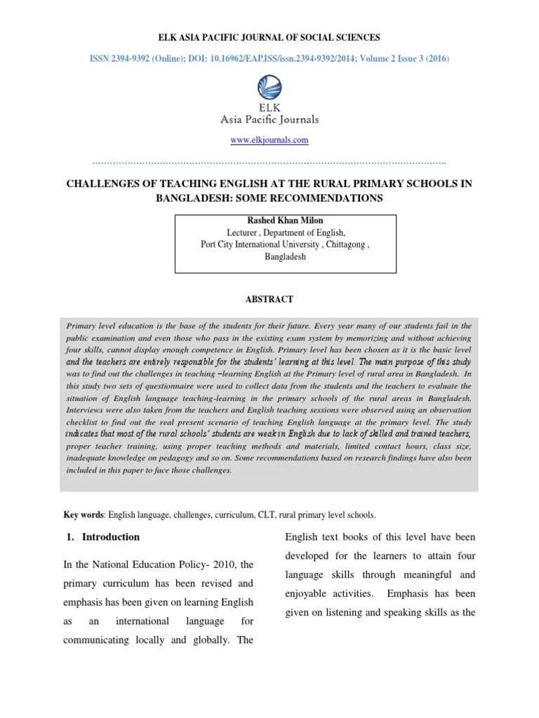 Challenges Of Teaching English - 2 PDF | PDF | Schools | Teachers