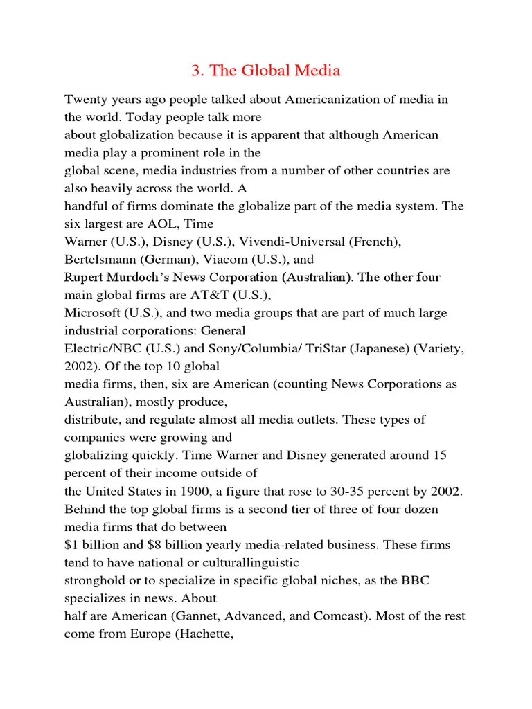 Media Globalization | PDF | Al Jazeera | Satellite Television