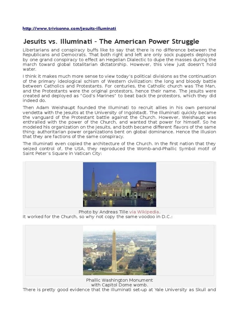 Jesuits Vs. Illuminati - The American Power Struggle | PDF | Illuminati ...