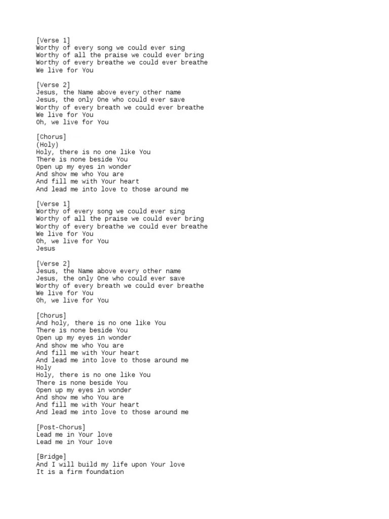 Spanish translation of lyrics for build my life (live) by pat barrett. Build My Life Lyrics Pdf Song Structure Pop Songs