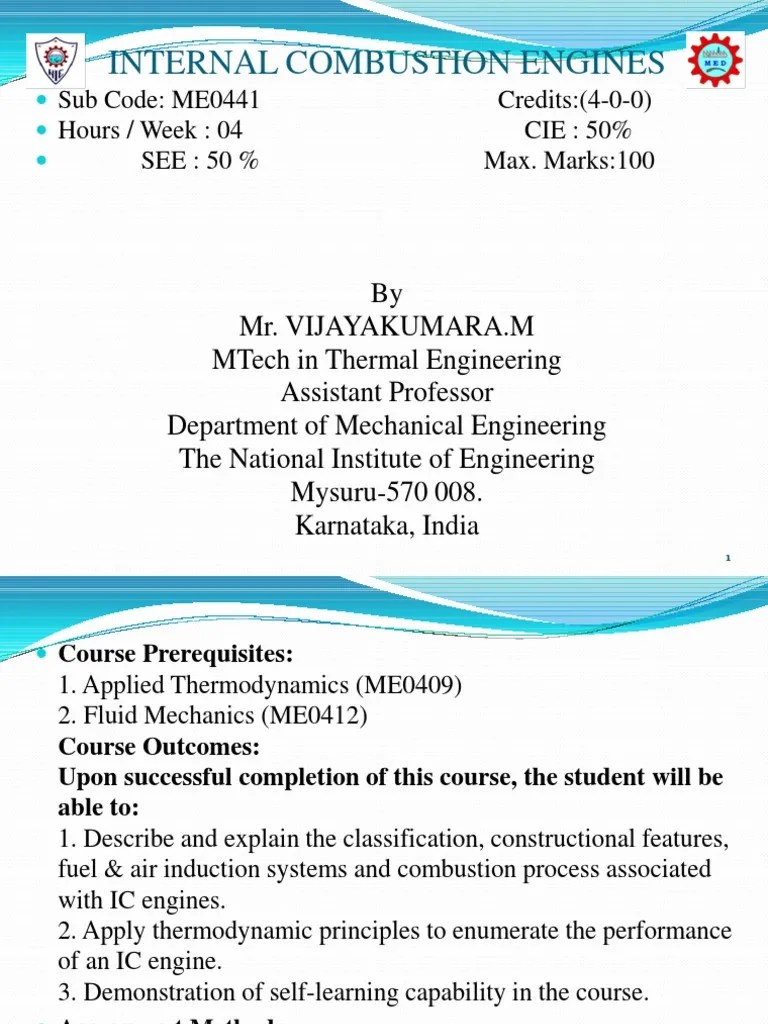 ICE Unit | PDF | Internal Combustion Engine | Diesel Engine