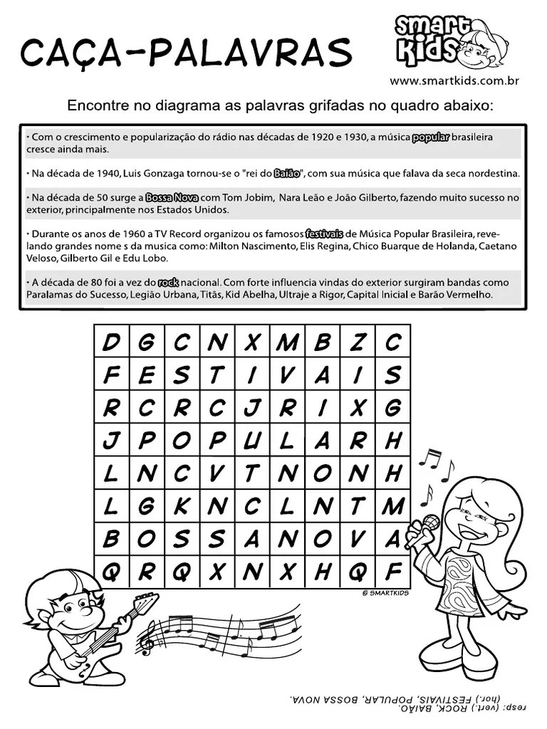 Amor se mudou pra lua. Smartkids Caca Palavras Musica Popular