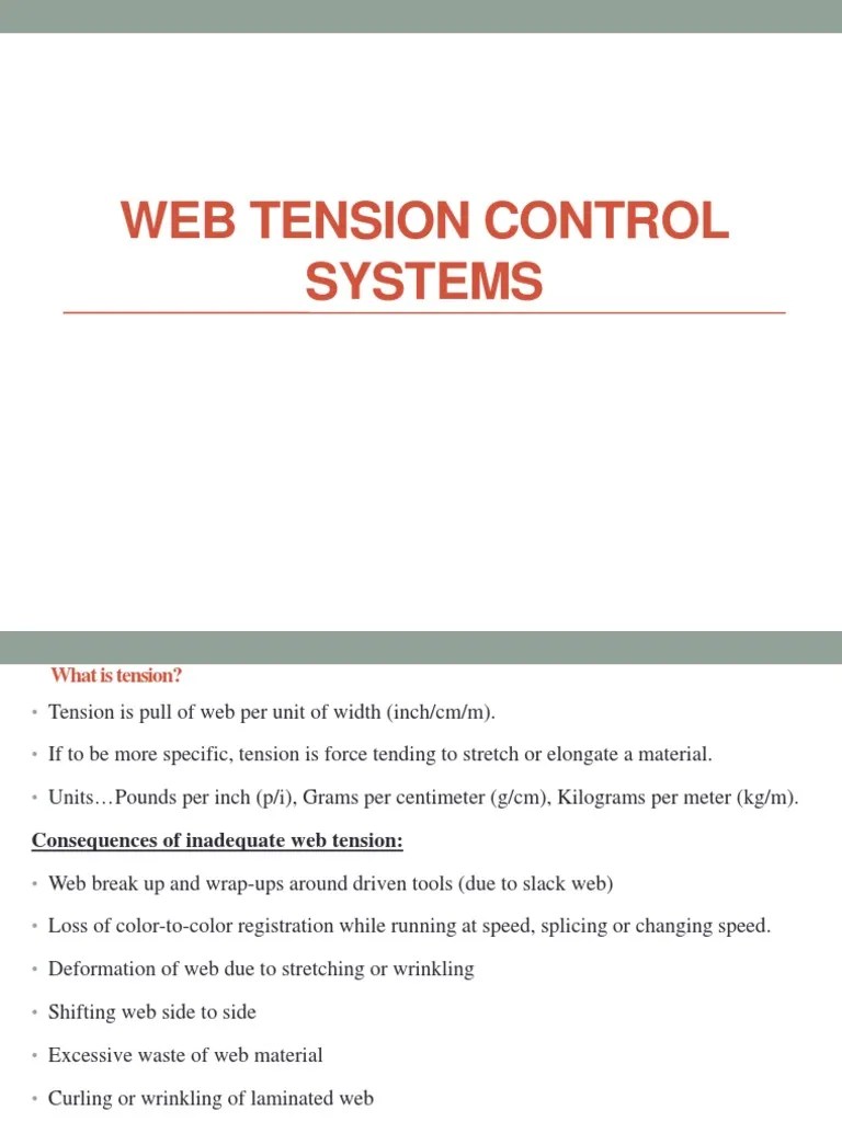 Web Tension Control Systems | PDF | Clutch | Brake