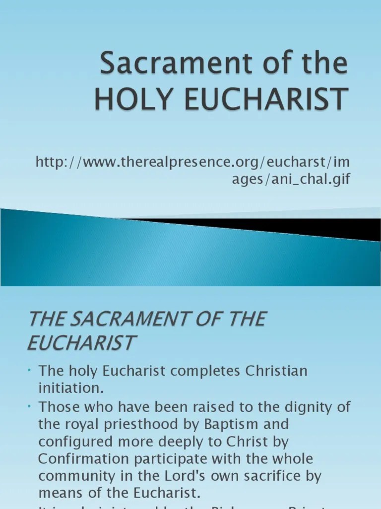 Sacrament Of The Holy Eucharist | PDF | Eucharist | Mass (Liturgy)