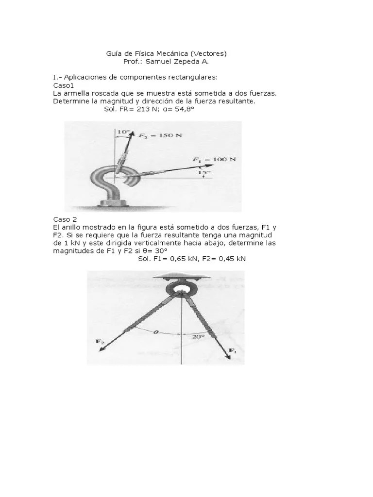 Guia De Vectores | PDF | Vector Euclidiano | Álgebra Lineal