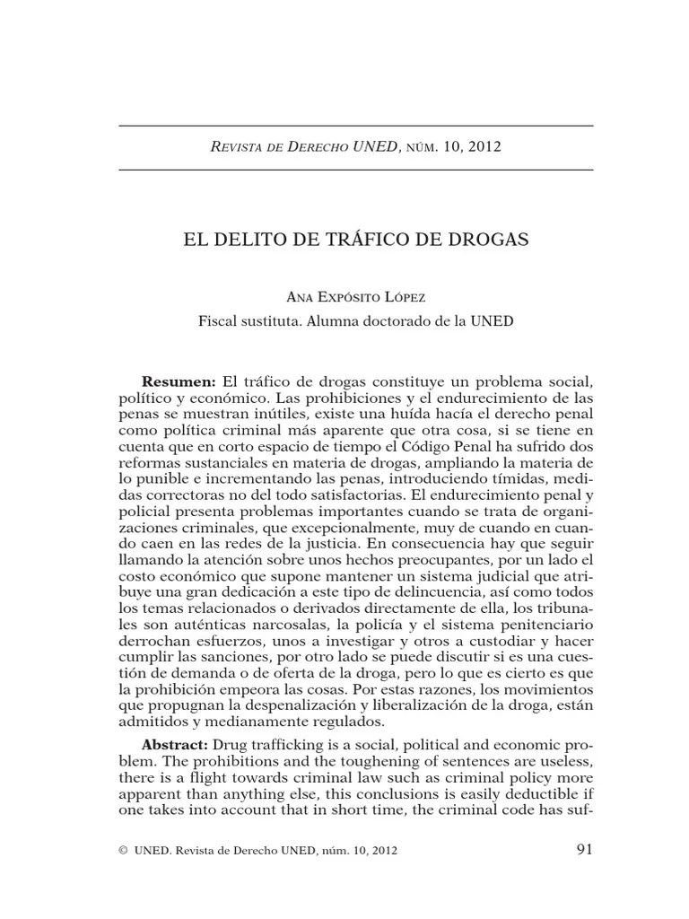 El Delito De Tráfico De Drogas | PDF | Derecho Penal | Drogas