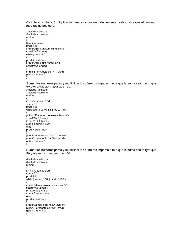Ejercicios De Algoritmo Y Programación | PDF