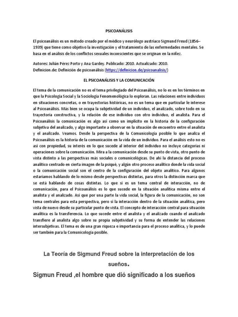 PSICOANÁLISIS | PDF | Psicoanálisis | Sueño