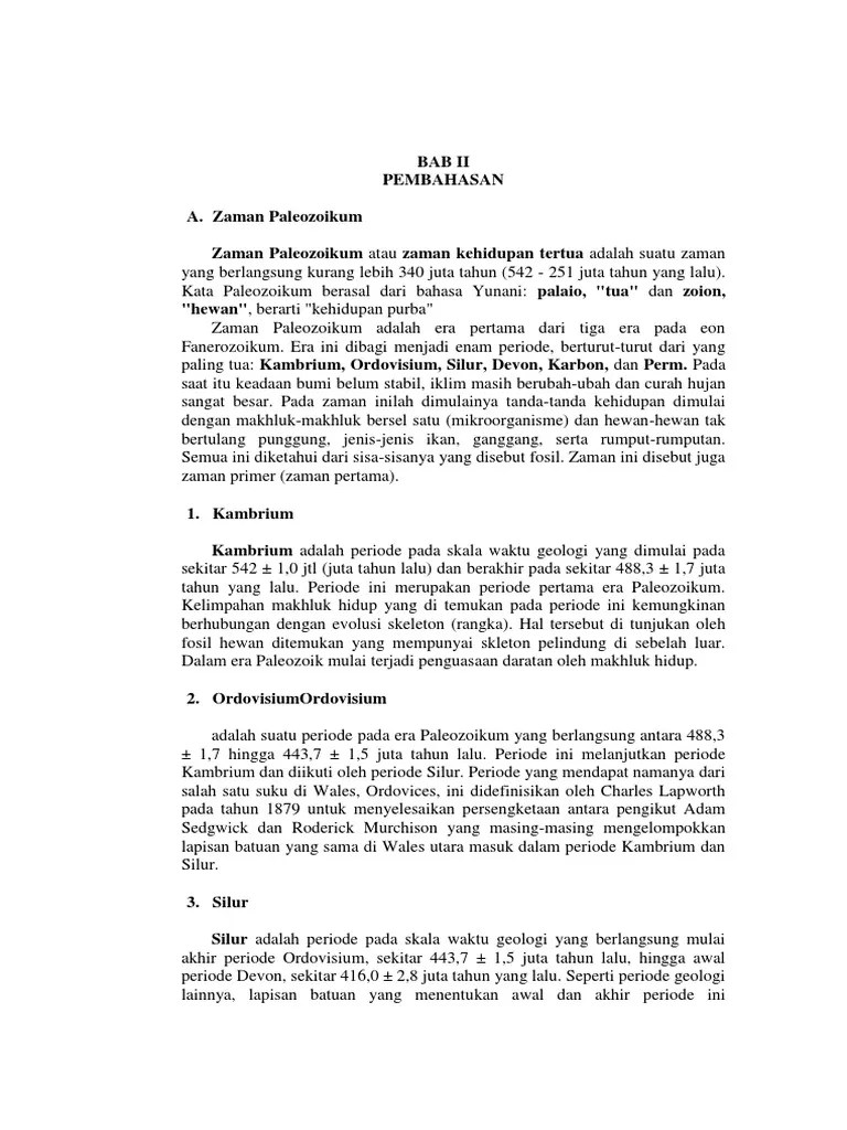 Zaman Paleozoikum | PDF