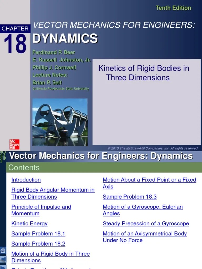 Dynamics: Vector Mechanics For Engineers | PDF | Rotation Around A ...