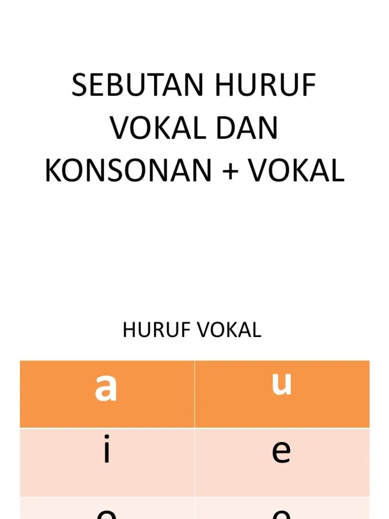 Sebutan Huruf Vokal Dan Konsonan + Vokal | PDF