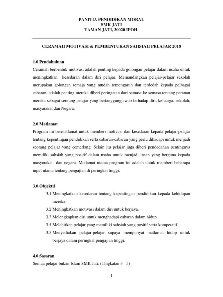 Contoh pidato bahasa inggris biasa digunakan untuk berbagai acara. Ceramah Pendidikan Moral Masnurul