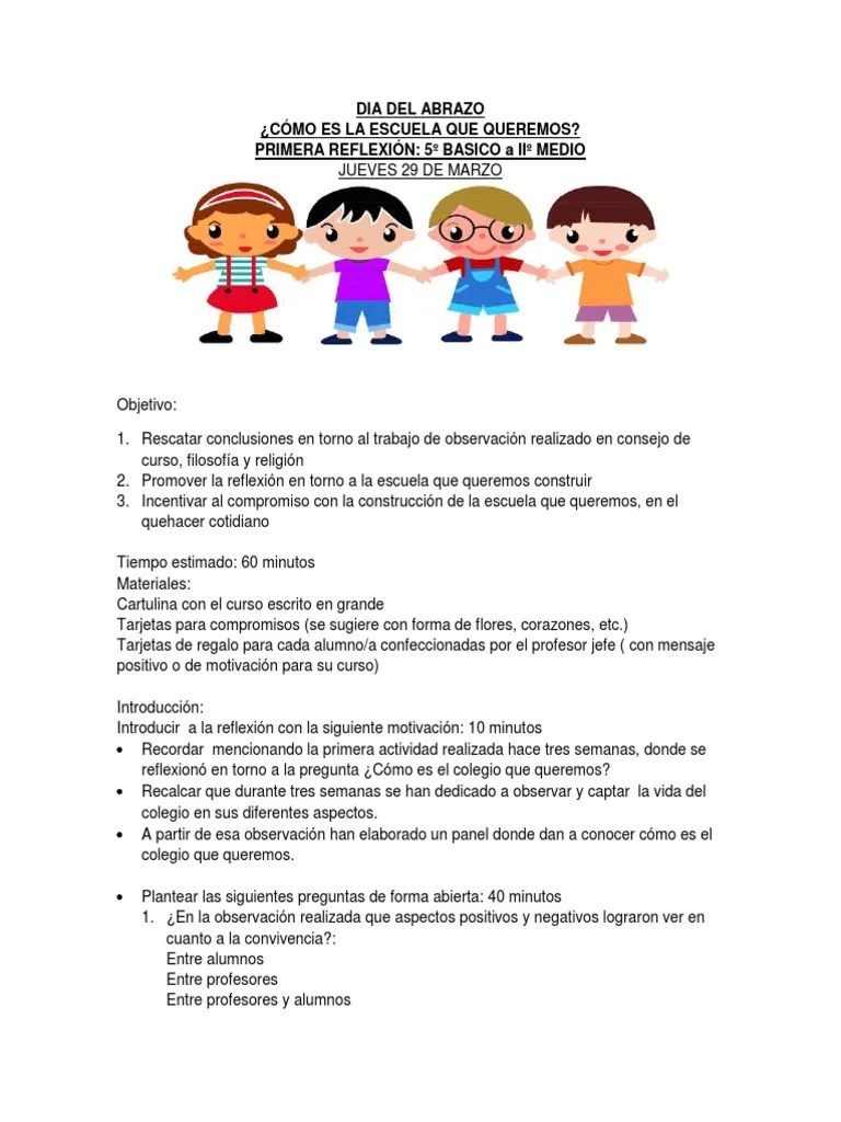 Actividades 4° A IV Medio Dia De La Convivencia Escolar | PDF | Salón De Clases | Escuelas